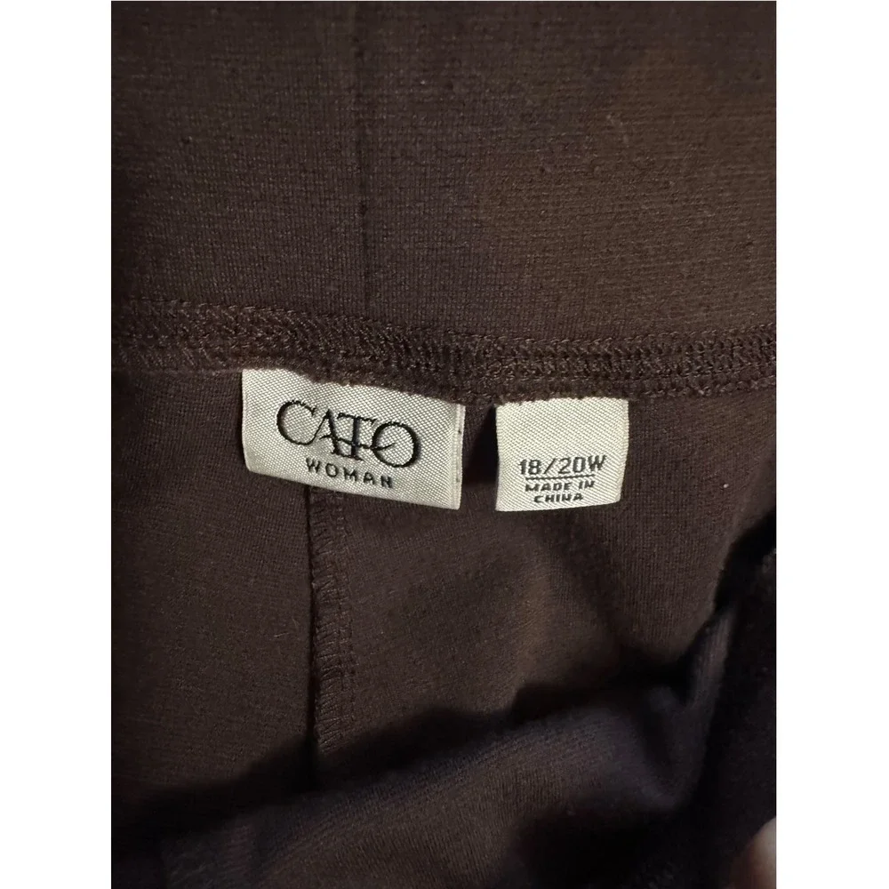 Cato Woman Leggings Women 18/20W Brown Excellent Seamed Pull On Stretch Pants
